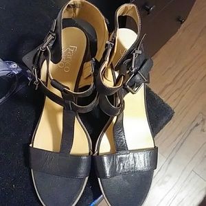 Franco Sarto black strapped sandals